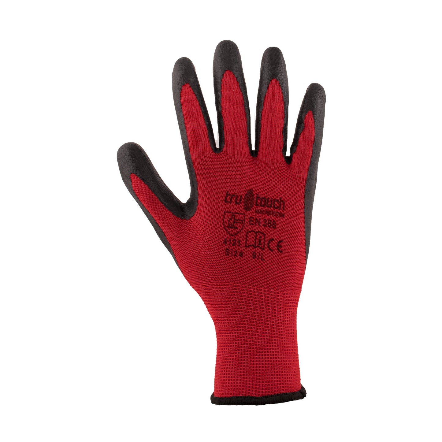Red Smooth Nitrile Coated General Handling Gloves (12 Gloves)