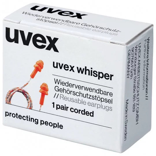 Uvex whisper reusable earplugs