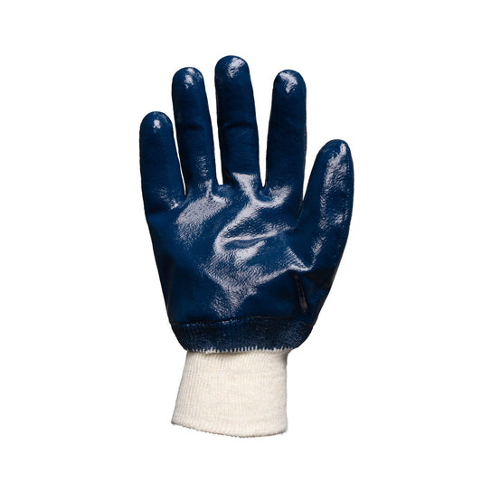 Tru Touch Blue Nitrile Heavy Duty Knit Wrist Gloves (12 Gloves)