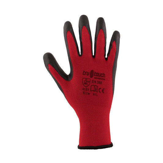 Red Smooth Nitrile Coated General Handling Gloves (12 Gloves)